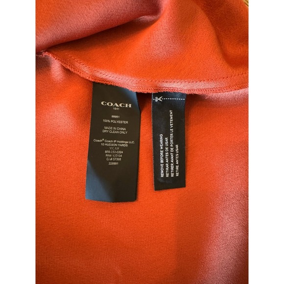 Coach 1941 Red Silk Bow Neck Long Sleeve Midi Dress Size 8 Vintage Style Runway - Picture 8 of 11